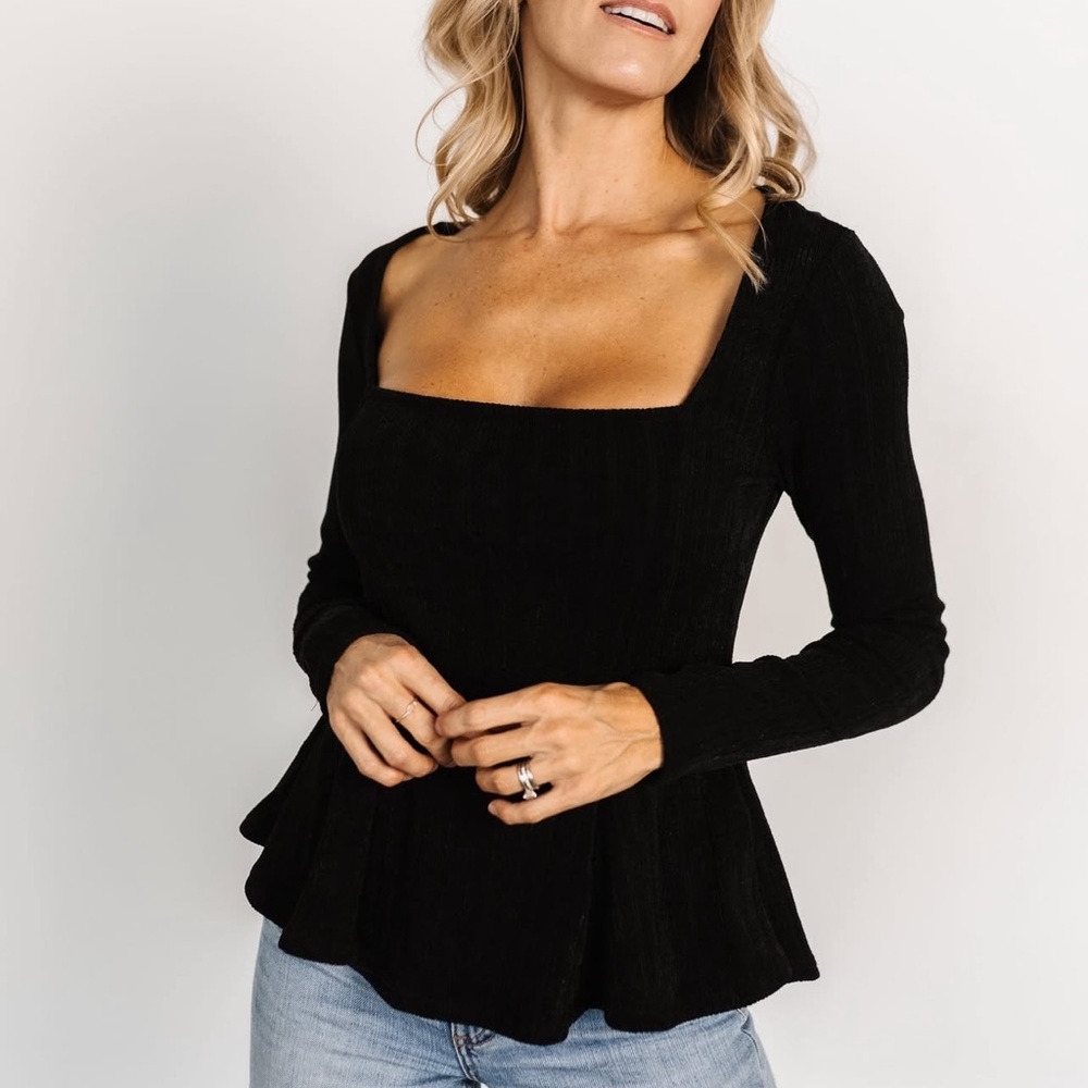 NWT Baltic Born Murphy Square Neck Top in Classic Black Size Small